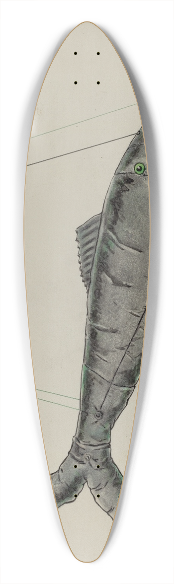 Sebastian Simonet - Shark Puppet 39.3 inch art pintail longboard deck