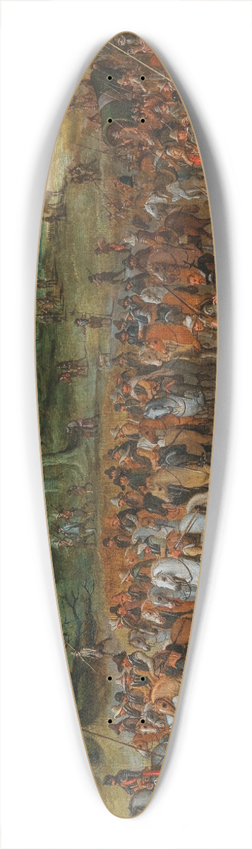 Sebastian Vrancx - A procession of soldiers on horseback at the entrance of a forest 39.3 inch art pintail longboard deck