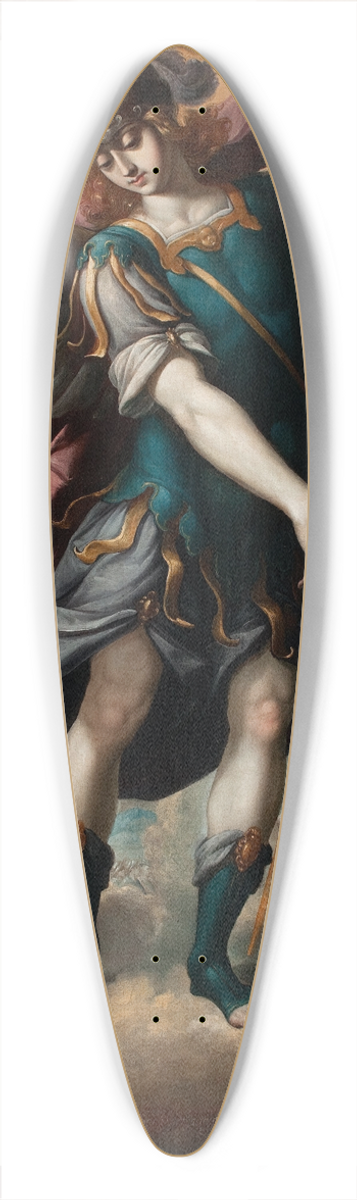 Sebastin Lpez de Arteaga - Saint Michael And The Bull 39.3 inch art pintail longboard deck
