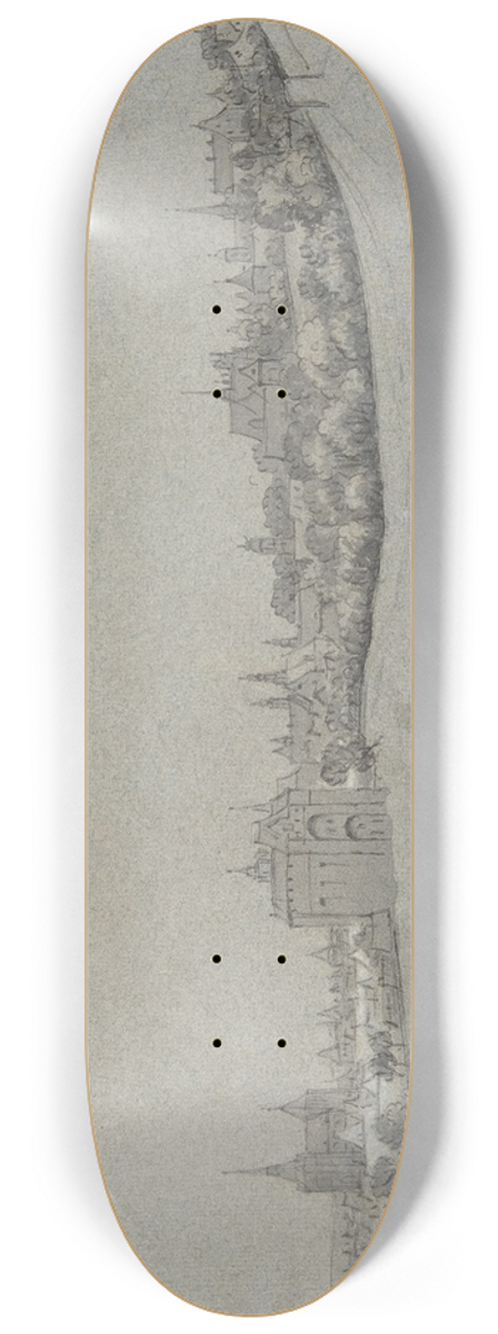 Danil Schellinks - A View of Brussels from the South, with the Halle Gate at Center 8.25 inch art skate deck