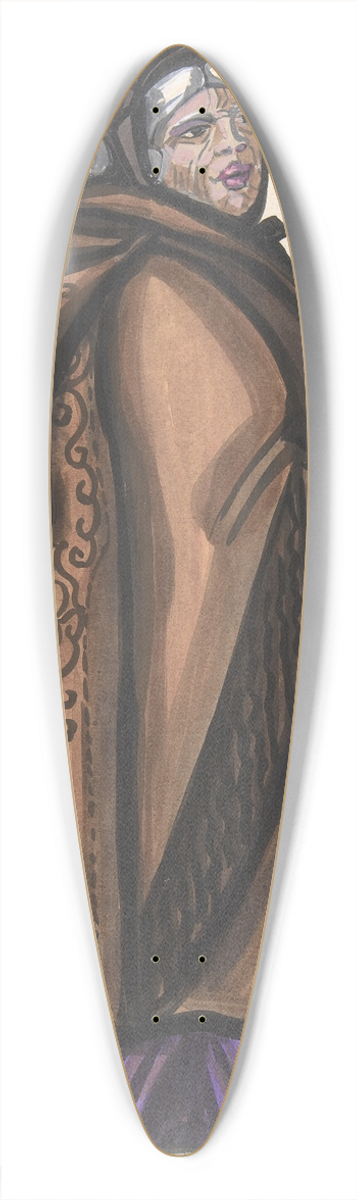 Sergey Yurievich Sudeikin - Old Woman in a Brown Coat 39.3 inch art pintail longboard deck