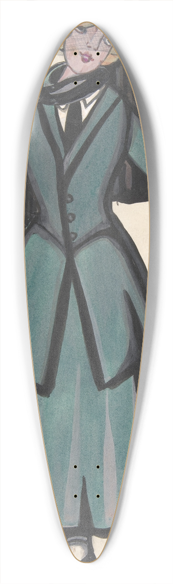 Sergey Yurievich Sudeikin - Woman wearing a blue-green suit 39.3 inch art pintail longboard deck