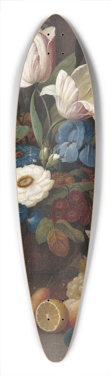 Severin Roesen - Still Life,Flowers and Fruit 39.3 inch art pintail longboard deck
