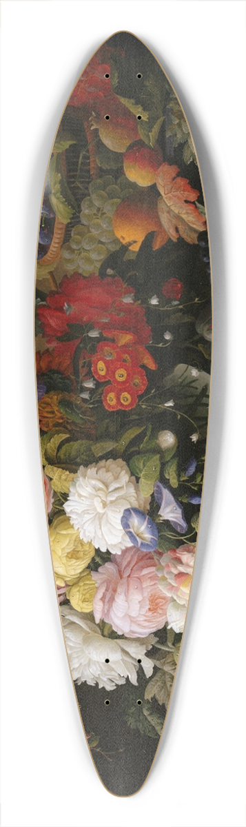 Severin Roesen - Still Life; Flowers and Fruit 39.3 inch art pintail longboard deck