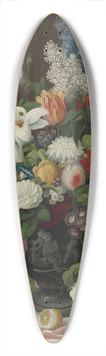 Severin Roesen - Still Life With Flowers And Fruit 39.3 inch art pintail longboard deck