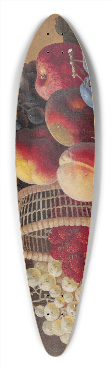 Severin Roesen - Still Life with Peaches, Grapes and Basket of Strawberries 39.3 inch art pintail longboard deck