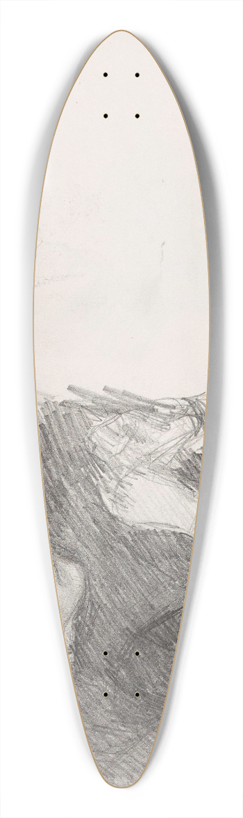 Signe Scheel - Kvinneportrett; fragment 39.3 inch art pintail longboard deck
