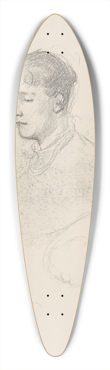 Signe Scheel - Valgborg Nicolaysen; riss av barnehoder 39.3 inch art pintail longboard deck