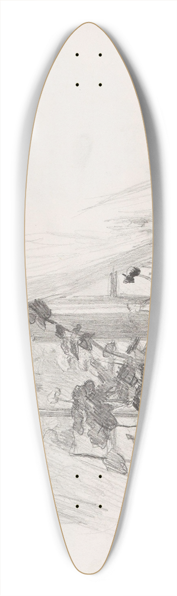Signe Scheel - Vindu med blomster 39.3 inch art pintail longboard deck