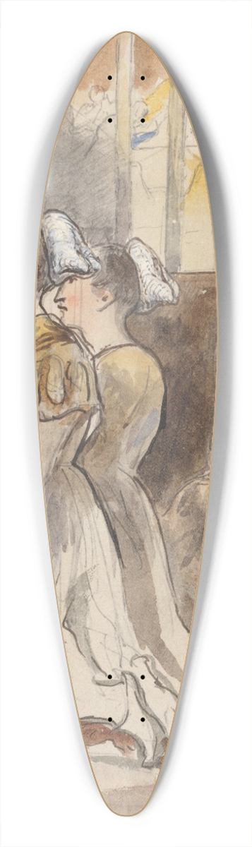 Sir David Wilkie - A Group of Women at Mass 39.3 inch art pintail longboard deck
