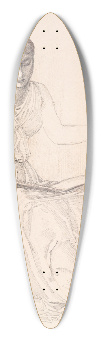 Sir Edward Coley Burne-Jones - The Fates  Study of Drapery for Figure of Clotho 39.3 inch art pintail longboard deck