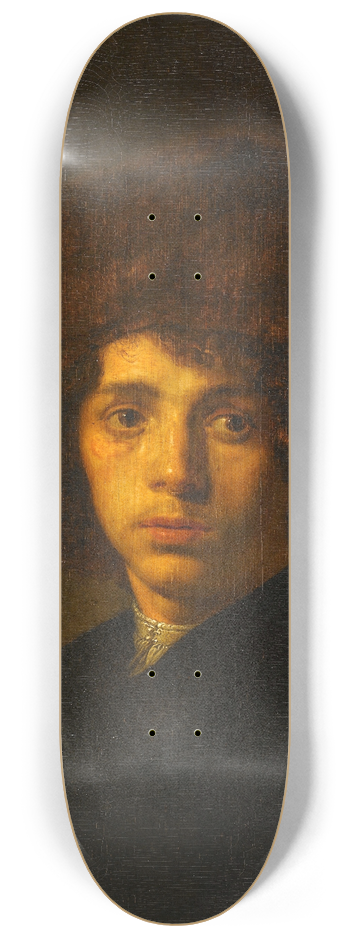 David Bailly - Young Man with a Fur Hat 8.25 inch art skate deck