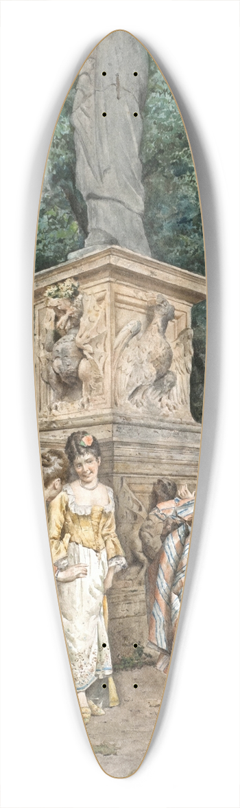 Sir Hubert von Herkomer - Versteckspiel in einem englischen Schlosspark 39.3 inch art pintail longboard deck