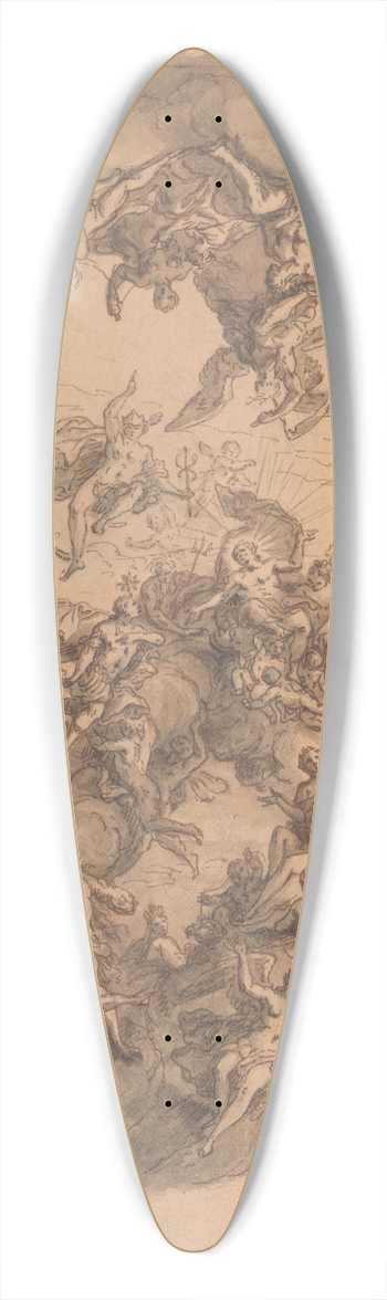 Sir James Thornhill - A Design for a Ceiling 39.3 inch art pintail longboard deck