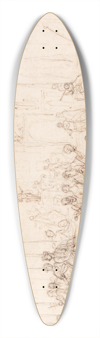 Sir James Thornhill - Apollo and the Muses 39.3 inch art pintail longboard deck