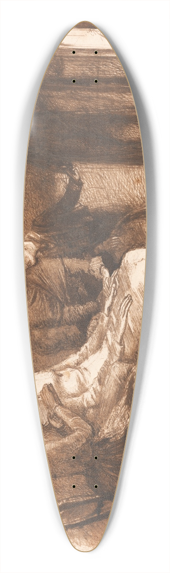 Sir John Everett Millais - The Dying Man 39.3 inch art pintail longboard deck