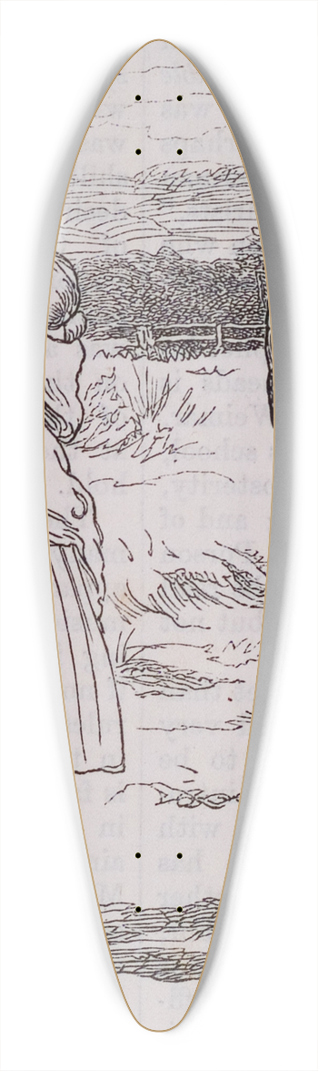 Sir John Everett Millais - The Meeting 39.3 inch art pintail longboard deck