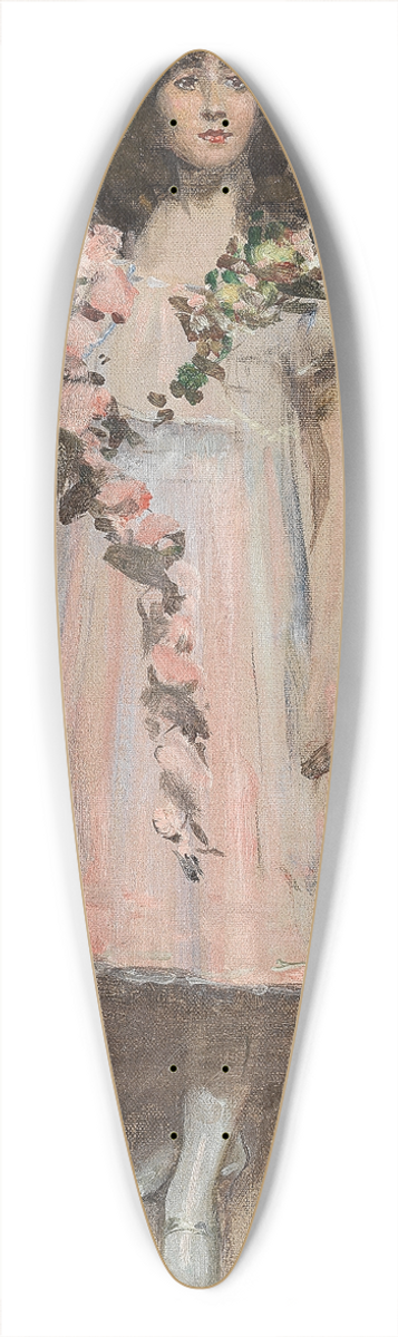 Sir John Lavery - The Garlanded Girl 39.3 inch art pintail longboard deck