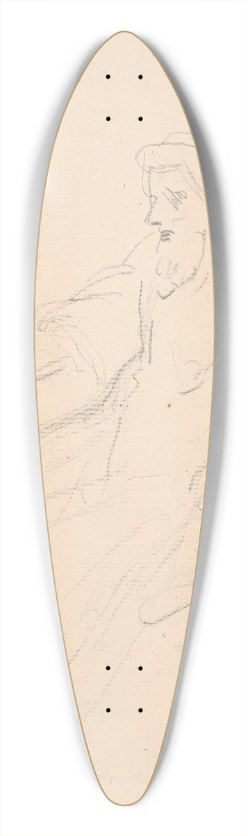 Sir Joshua Reynolds - Bearded Man Seated. 39.3 inch art pintail longboard deck