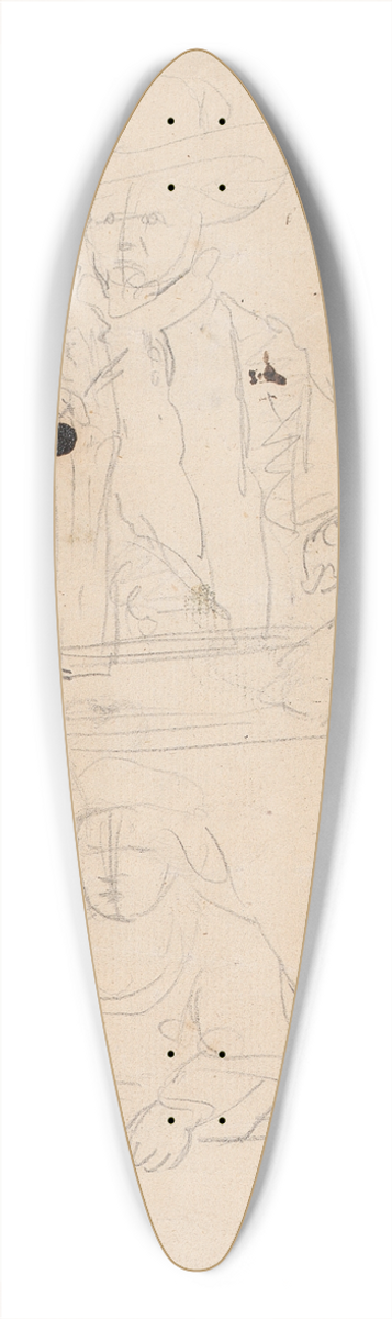 Sir Joshua Reynolds - Man at Table, Woman at Table 39.3 inch art pintail longboard deck