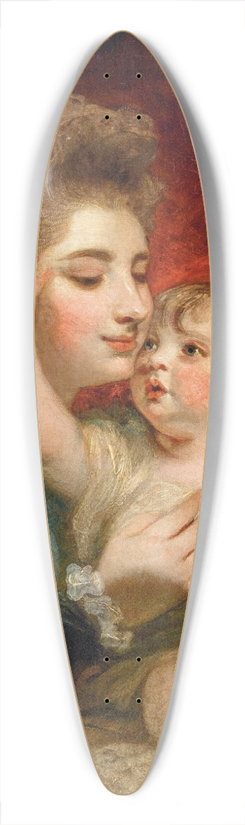 Sir Joshua Reynolds - Portrait of Lady Dashwood (1763-1796) and her son, Henry George Mayne (1782-1803) 39.3 inch art pintail longboard deck