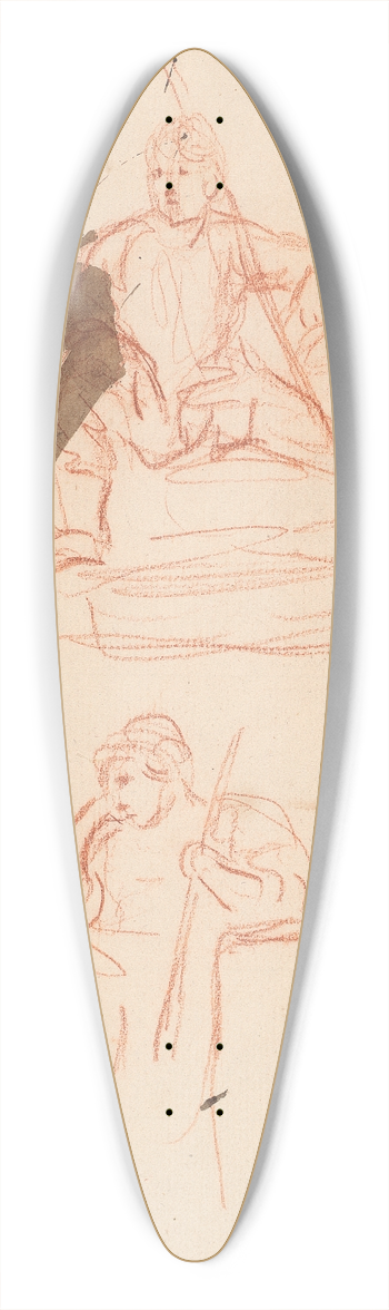 Sir Joshua Reynolds - Two Figures Seated 39.3 inch art pintail longboard deck