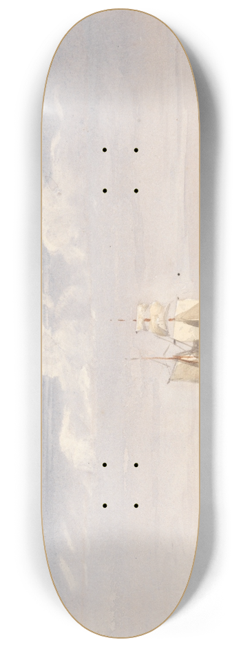 David Cox Jnr - A Merchantman Becalmed Offshore 8.25 inch art skate deck