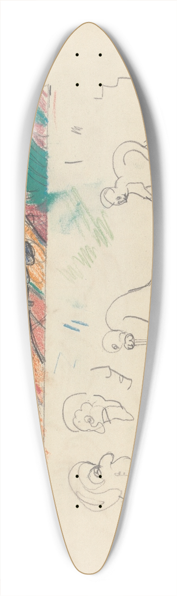 Spencer Frederick Gore - Cave of the Golden Calf; Study for a Mural Decoration, Old Man in Landscape 39.3 inch art pintail longboard deck