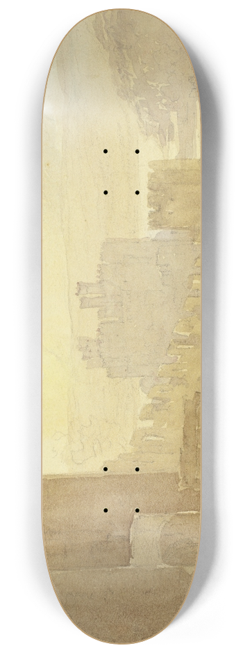 David Cox - Sunrise, Conway Castle 8.25 inch art skate deck