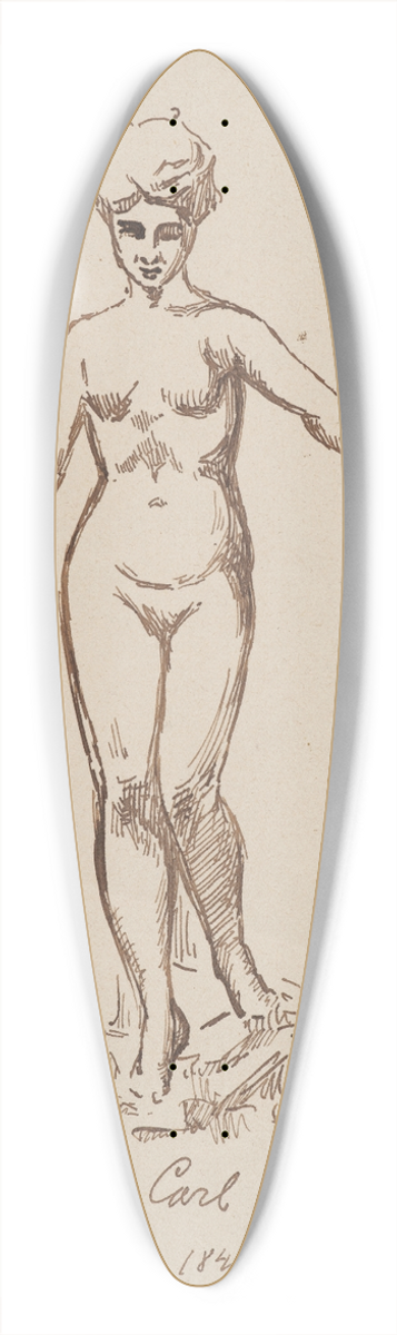 Stanisaw Wyspiaski - A nude woman. Sketch based on Carl Schlters sculpture 39.3 inch art pintail longboard deck