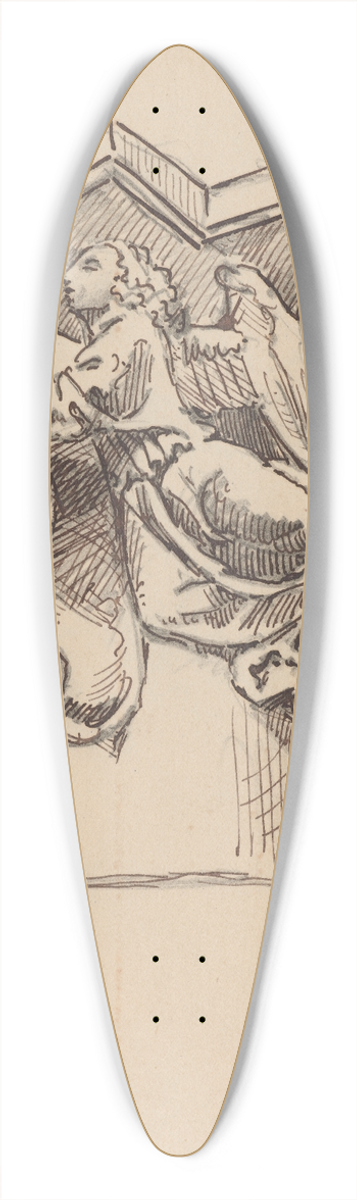 Stanisaw Wyspiaski - Drawing of the capital at the tomb of Casimir IV Jagiellon by Veit Stoss in the witokrzyska Chapel of the Krakow Cathedral 39.3 inch art pintail longboard deck