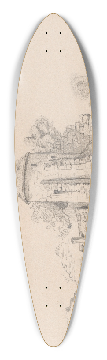 Stanisaw Wyspiaski - Ruins of a castle wall with tower 39.3 inch art pintail longboard deck