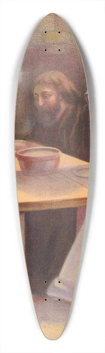 Stecher Litho. Co - Jesus and his home at Nazareth 39.3 inch art pintail longboard deck