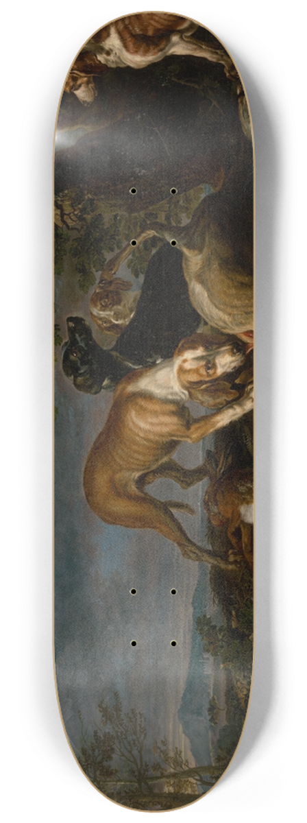David de Coninck - Hunting Still Life with Dogs 8.25 inch art skate deck