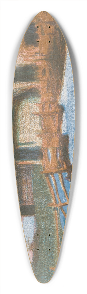 Stefan Filipkiewicz - Rural landscape 39.3 inch art pintail longboard deck