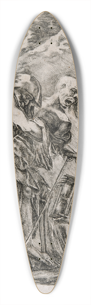 Stefano Della Bella - Death Carrying an Old Man into a Grave 39.3 inch art pintail longboard deck