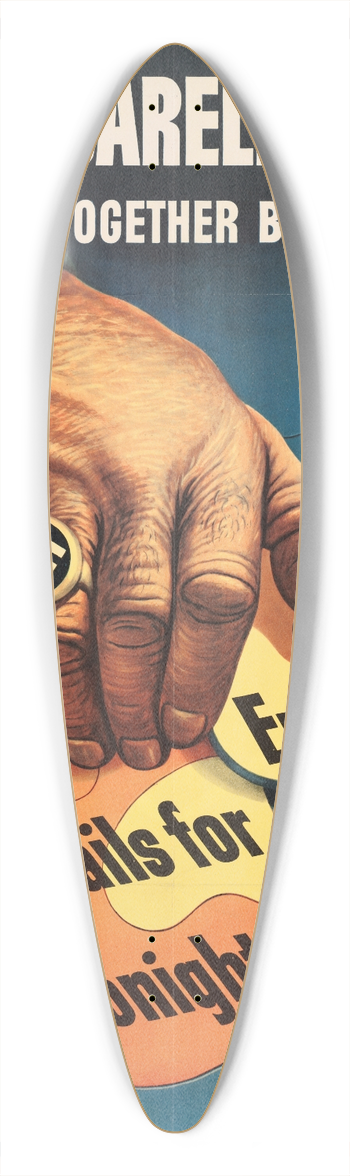 Stevan Dohanos - Bits of careless talk are pieced together by the enemy 39.3 inch art pintail longboard deck