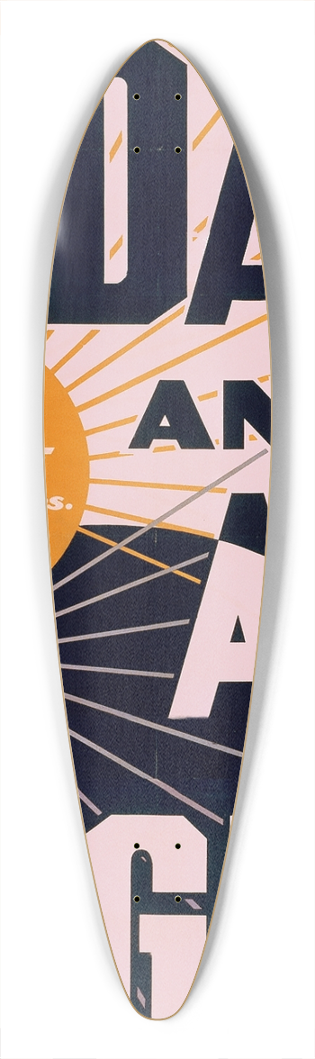 Strobridge and Co - Hoyts A day and a night in New York 39.3 inch art pintail longboard deck
