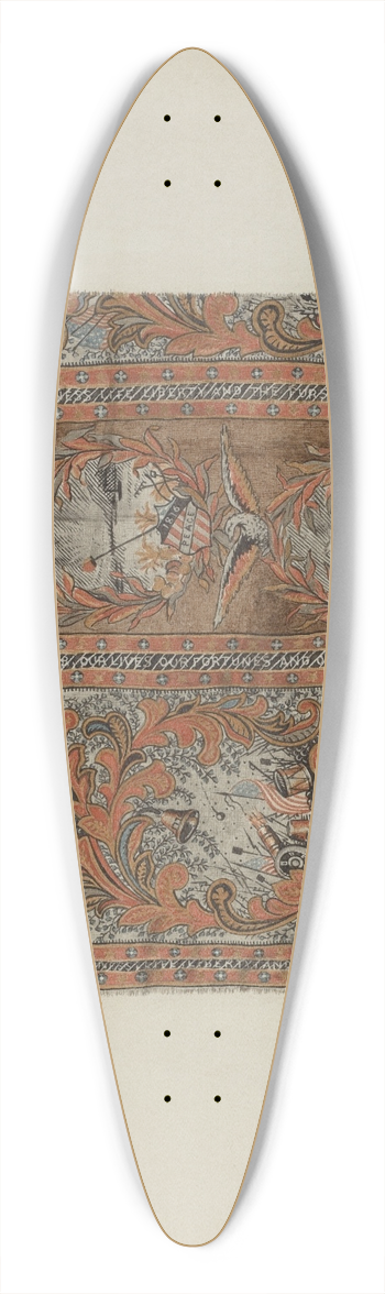 Suzanne Roy - Historical Printed Textile 39.3 inch art pintail longboard deck
