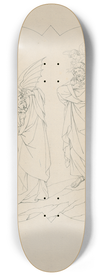 David Humbert de Superville - De verzoeking van Christus: bas-relif 8.25 inch art skate deck