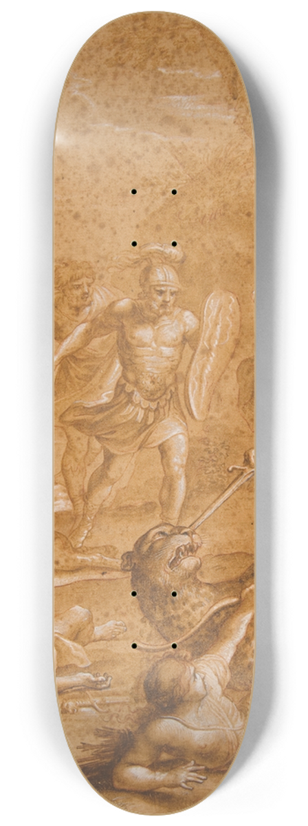 After Andrea Sacchi - The Shipwrecked Alphone Rescues Lisamante from a panther 8.25 inch art skate deck