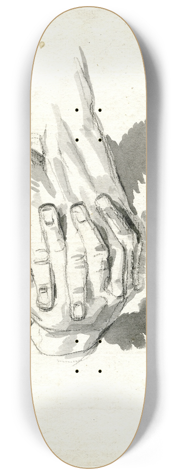 David Humbert de Superville - Gevouwen handen met de vingers in elkaar 8.25 inch art skate deck