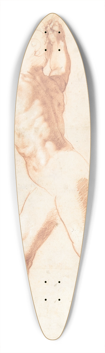Taddeo Zuccaro - Standing Nude Man 39.3 inch art pintail longboard deck