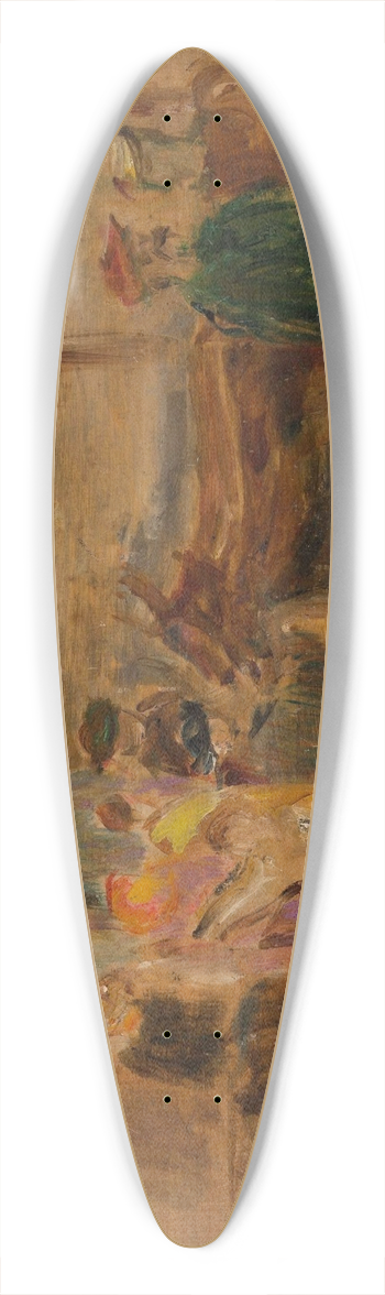 Tadeusz Makowski - Figural scene with donkeys 39.3 inch art pintail longboard deck