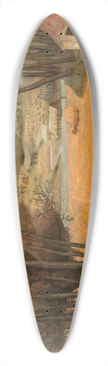 Tadeusz Makowski - Harvest in a field 39.3 inch art pintail longboard deck