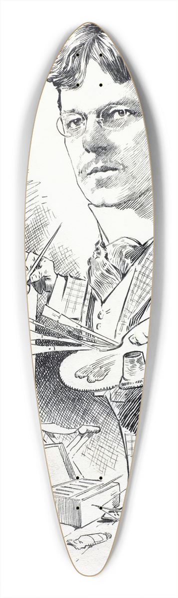 T.D. Skidmore - Caricature of Eric pape 39.3 inch art pintail longboard deck