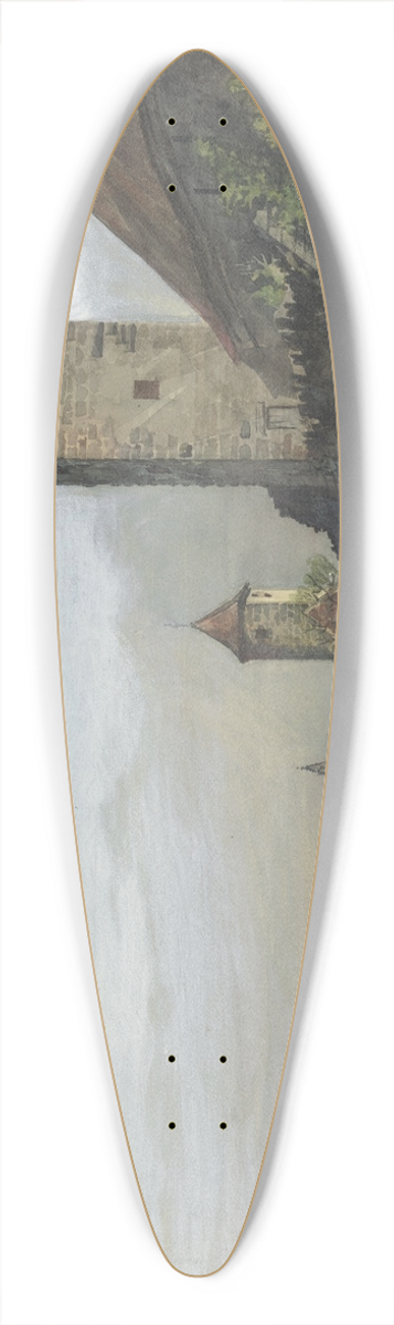 Theodor Alt - Teilansicht von Rothenburg ob der Tauber 39.3 inch art pintail longboard deck