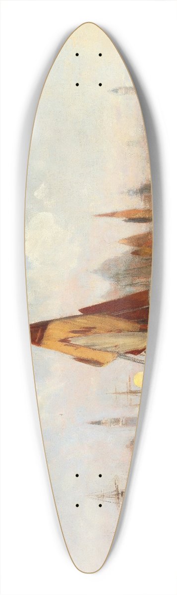 Theodor Freiherr von Ehrmanns - Fishing Boats near Venice 39.3 inch art pintail longboard deck