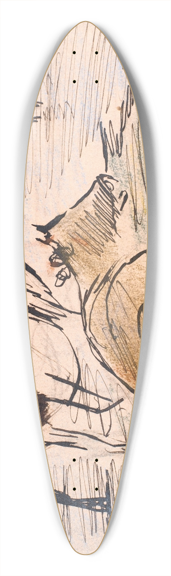 Theodor Philipsen - Kalve p Saltholm (udkast til keramisk fad) 39.3 inch art pintail longboard deck