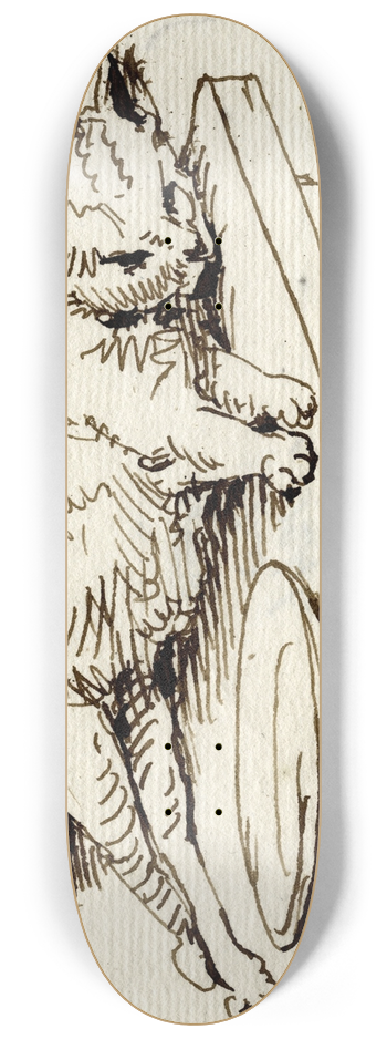 David Humbert de Superville - Liggende kat, bij bord op een tafelblad 8.25 inch art skate deck